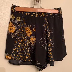 Urban outfitters high waisted float black and yellow floral shorts